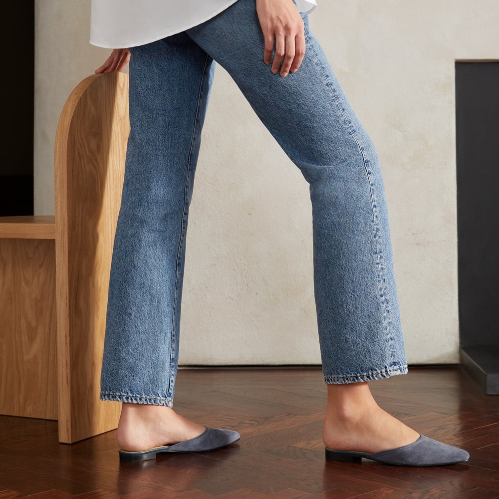 Jack Erwin Satin Paz mules Blue New with box Sz 10. New with Box. Very Elegant